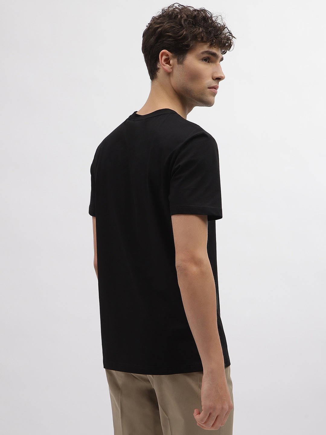 Antony Morato Men Black Printed Round Neck Short Sleeves Tshirt