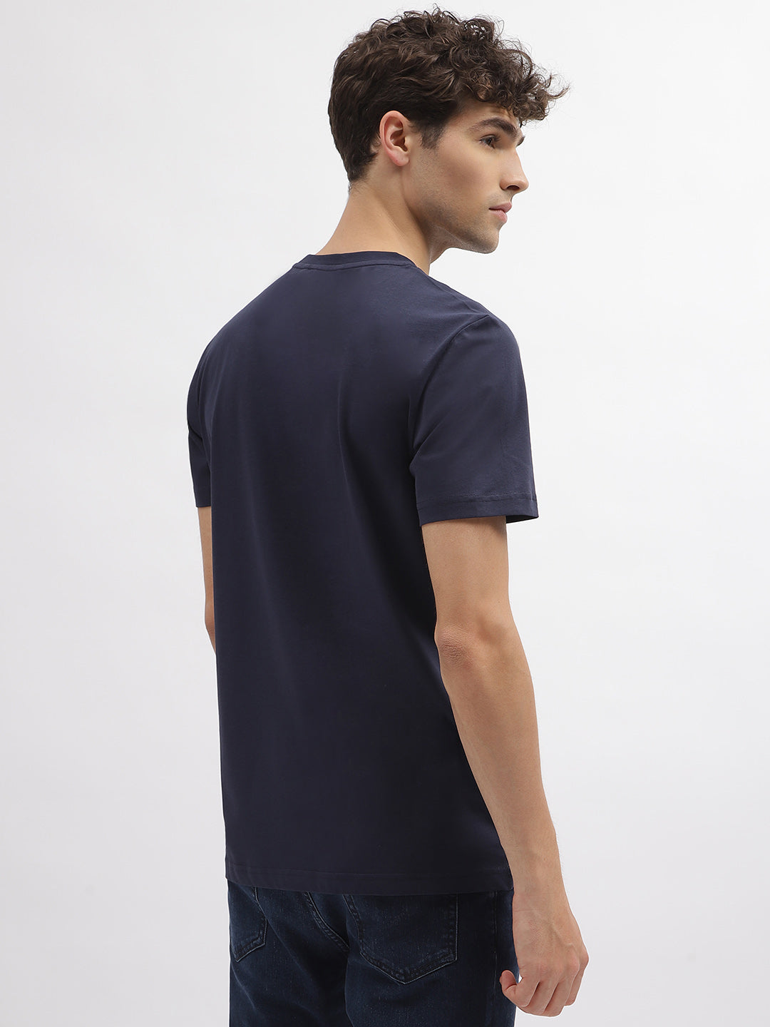 Antony Morato Men Blue Printed Round Neck Short Sleeves Tshirt