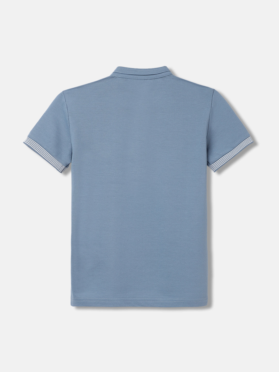 Antony Morato Boys Blue Solid Henley Short Sleeves Tshirt