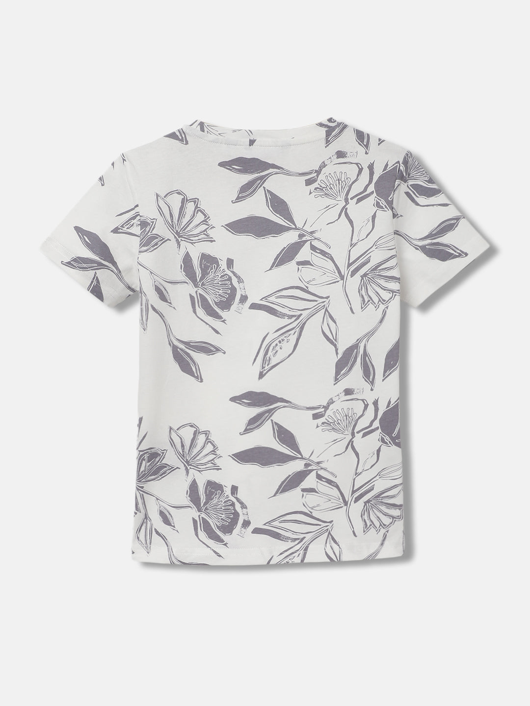 Antony Morato Boys Grey Printed Round Neck Short Sleeves Tshirt