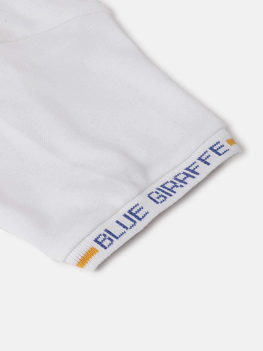 Blue Giraffe Boys White Solid Polo Collar Short Sleeves Tshirt