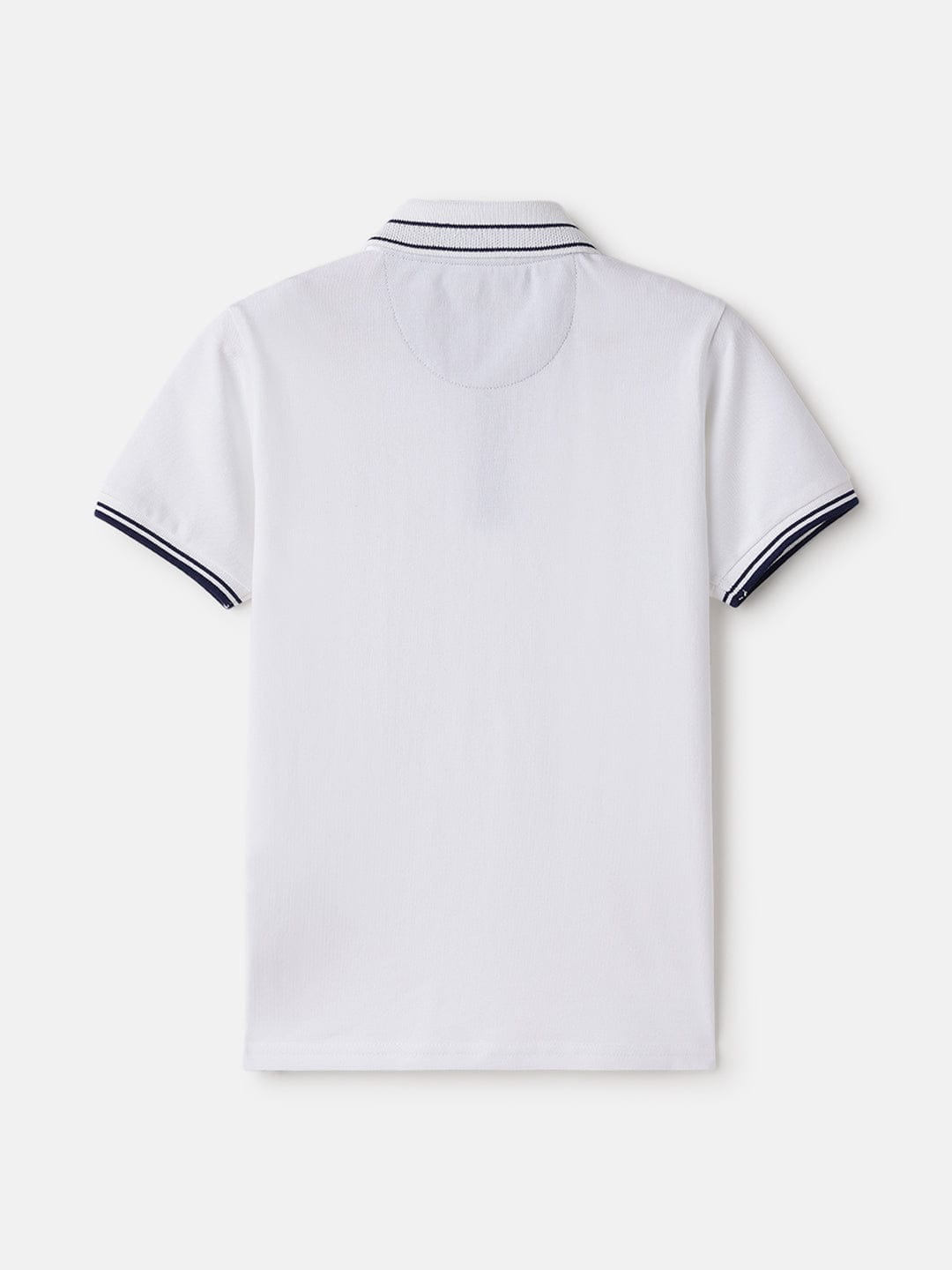 Blue Giraffe Kids White Regular Fit Solid Polo Tshirt