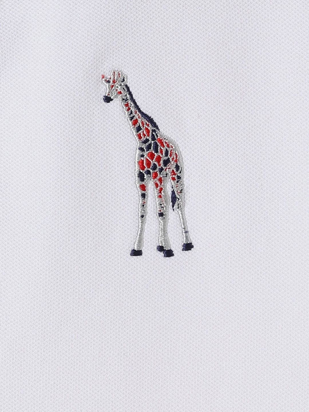 Blue Giraffe Kids White Regular Fit Solid Polo Tshirt