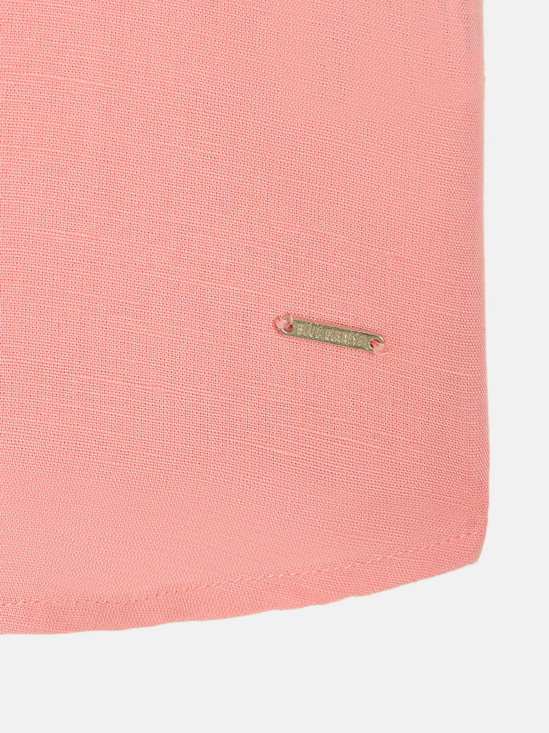 Blue Giraffe Boys Pink Band Collar Short Sleeves Shirt