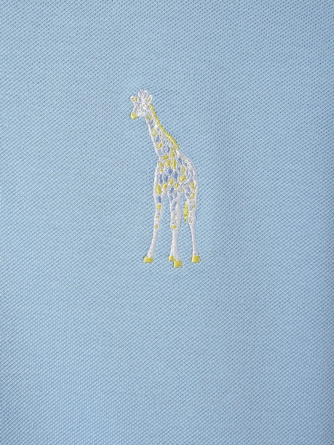 Blue Giraffe Boys Blue Polo Collar Short Sleeve Solid Tshirt