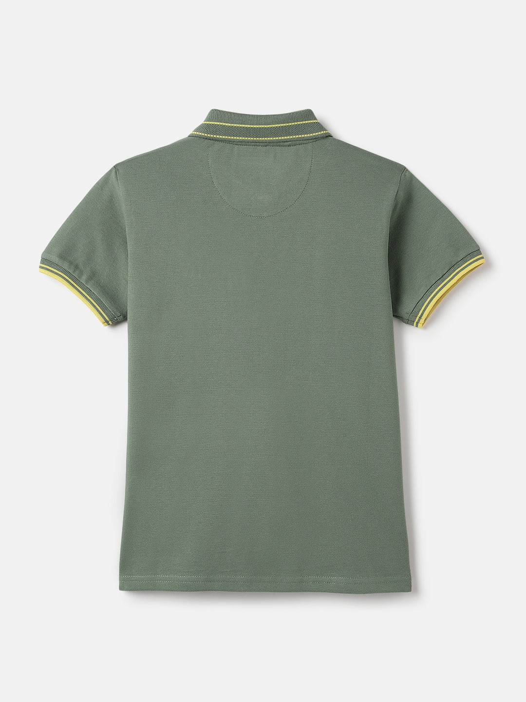 Blue Giraffe Boys Green Polo Collar Short Sleeve Solid Tshirt