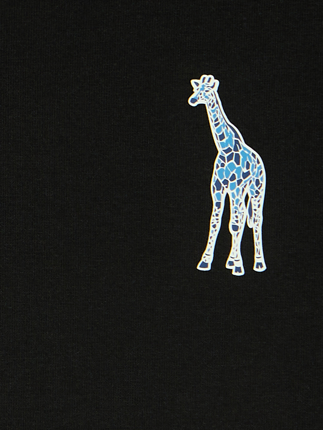 Blue Giraffe Boys Black Round Neck Short Sleeves Tshirt