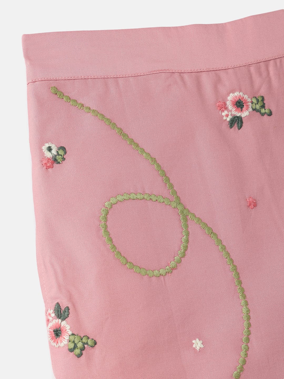 Blue Giraffe Girls Pink Regular Fit All Over Embroidered Skort