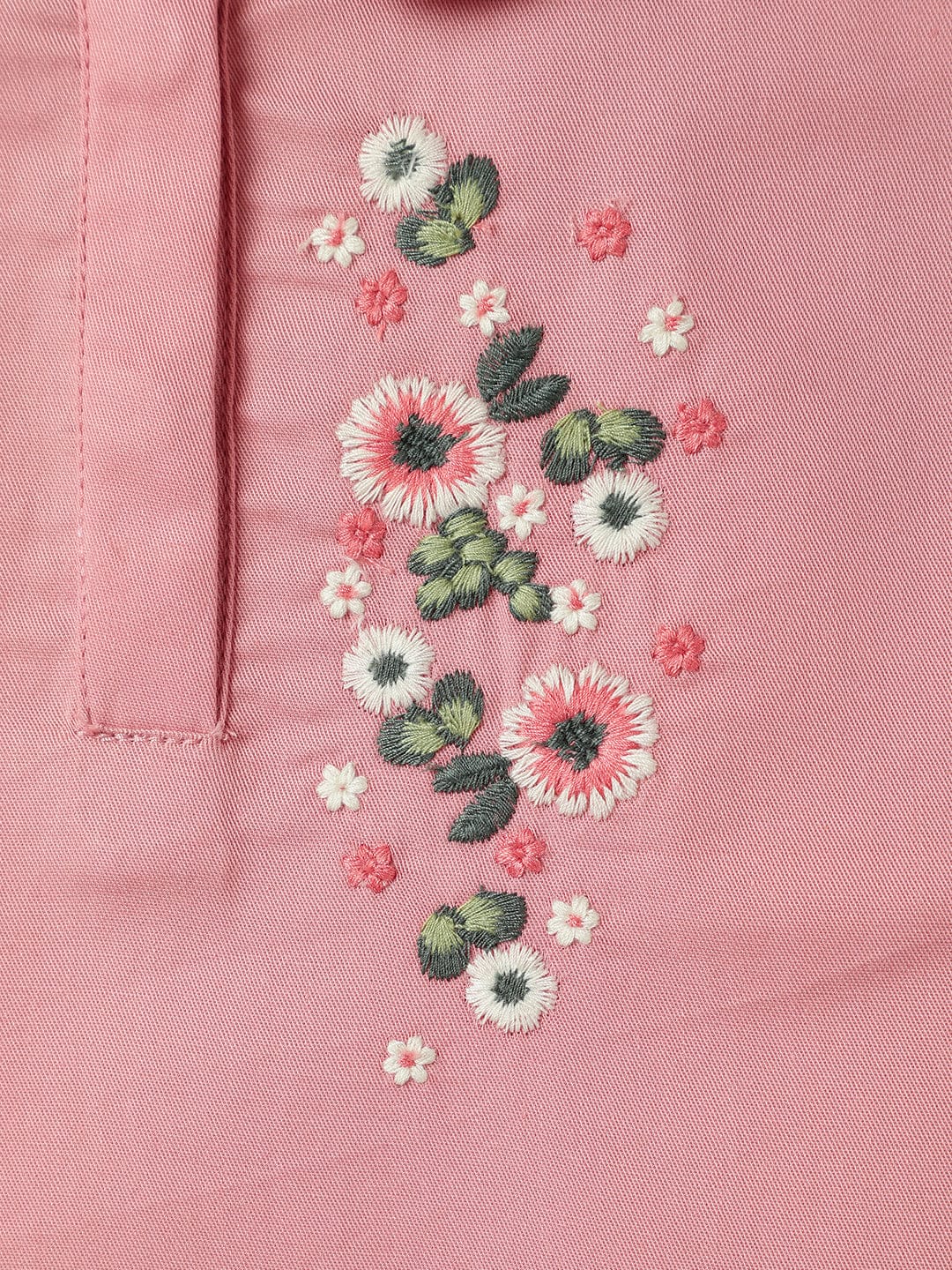 Blue Giraffe Girls Pink Solid Peterpan Collar Top