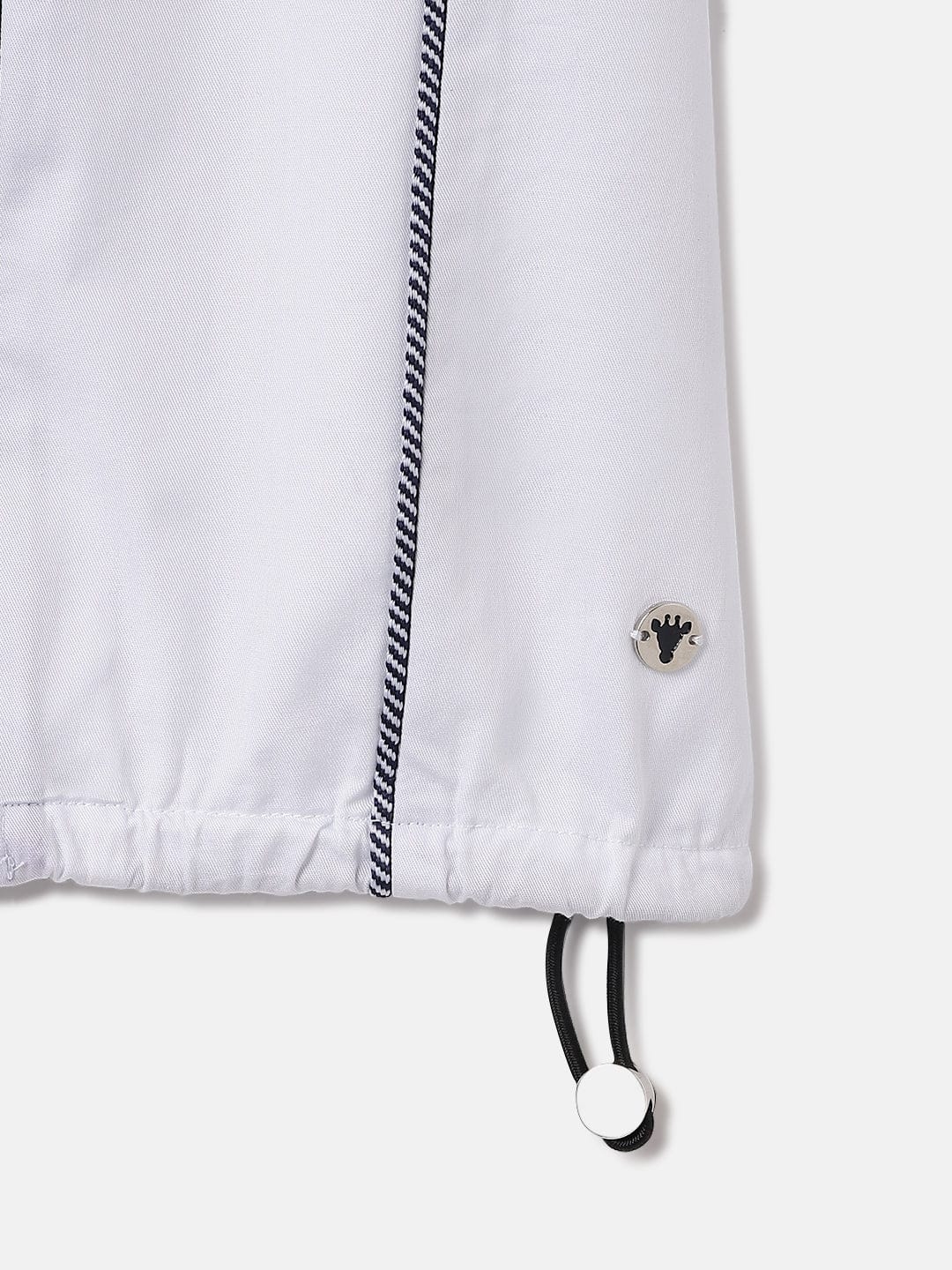 Blue Giraffe Kids White Solid Round Neck Top