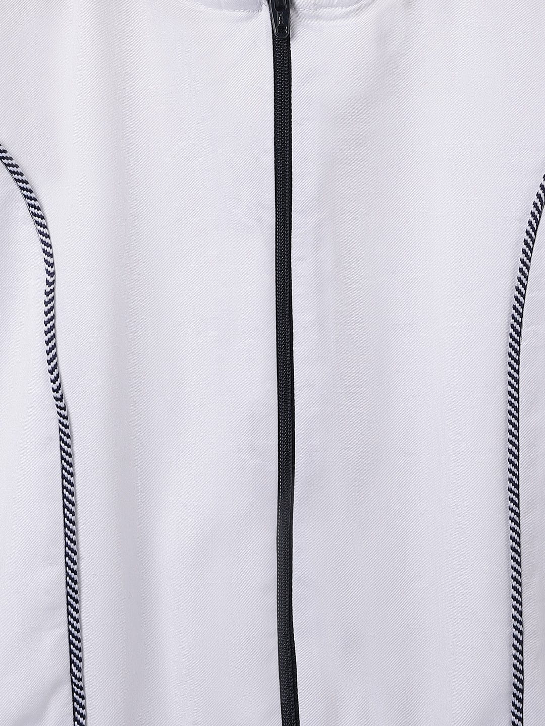 Blue Giraffe Kids White Solid Round Neck Top