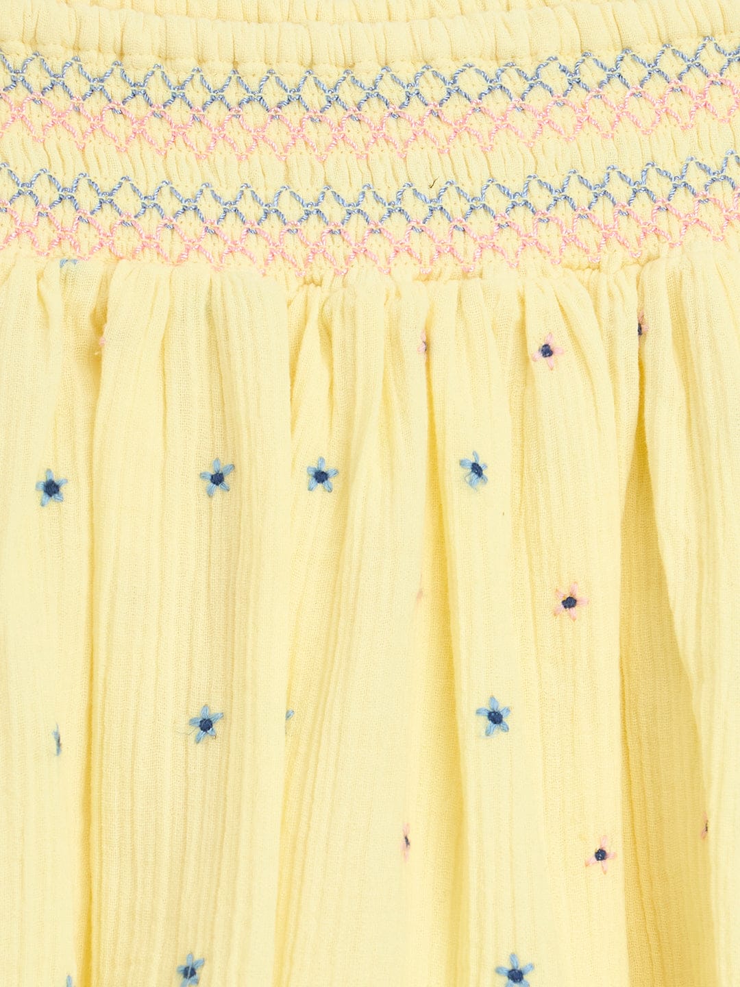 Blue Giraffe Girls Yellow Fit & Flare Solid Skirt