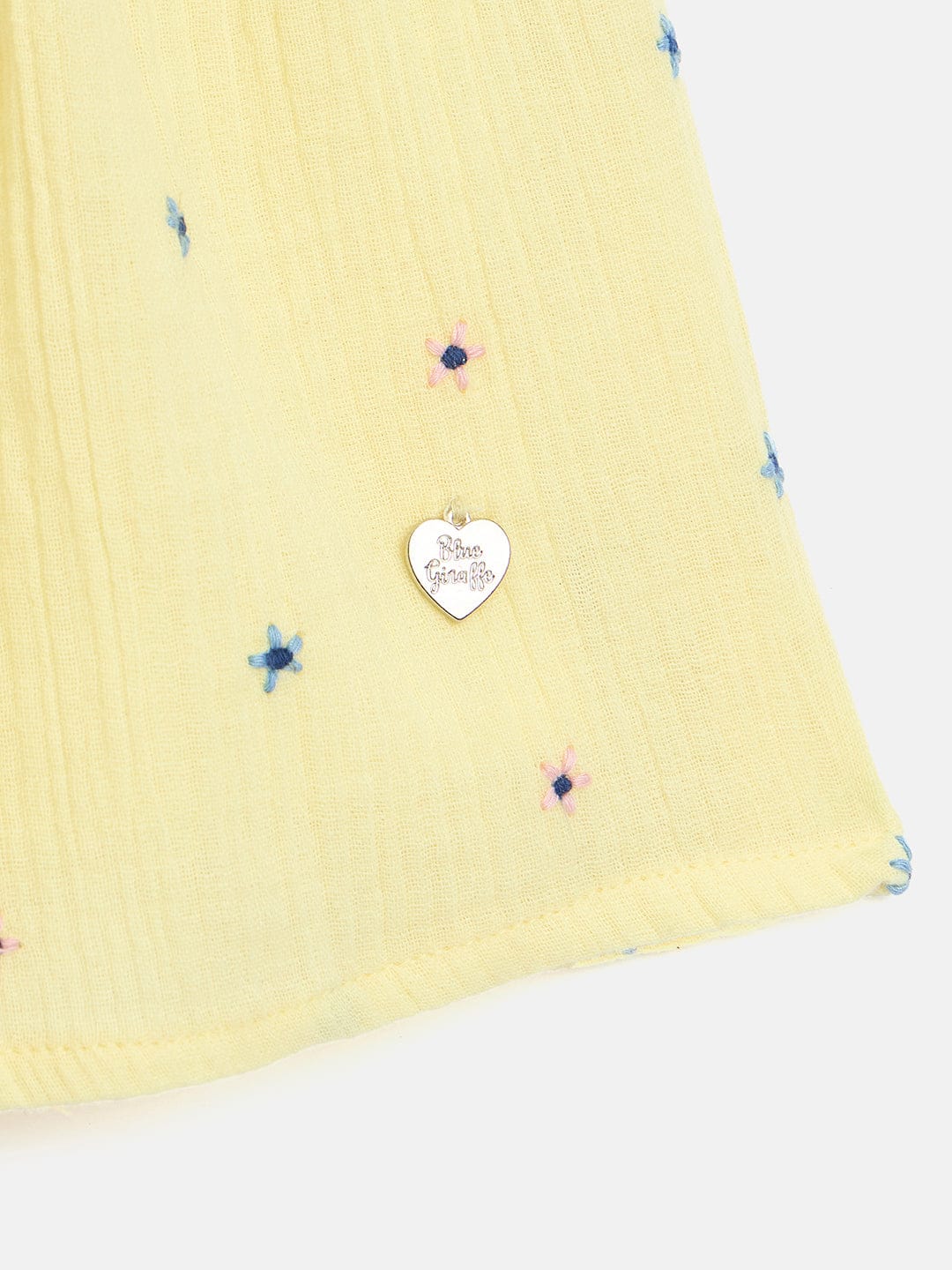 Blue Giraffe Girls Yellow Fit & Flare Solid Skirt