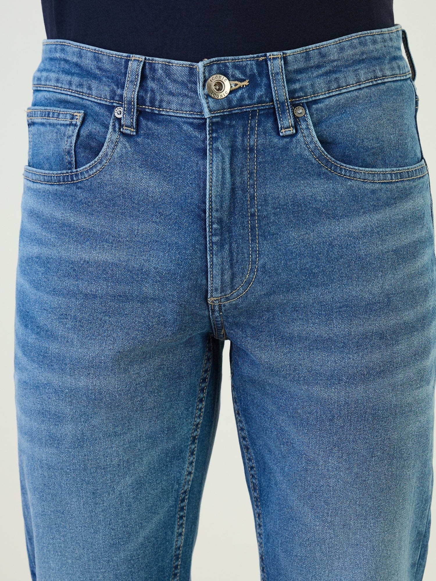 Iconic Men Blue Slim Fit Solid Jeans