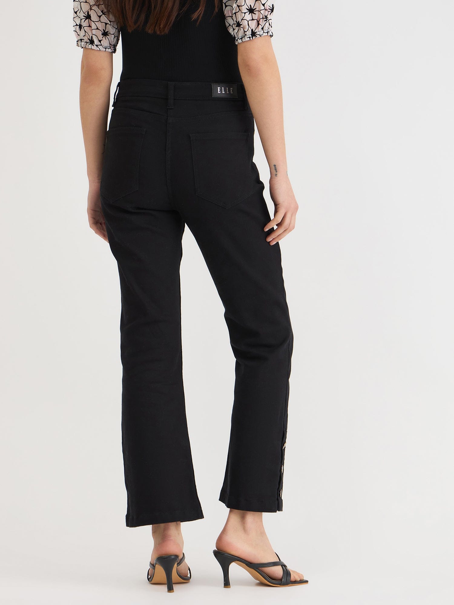 Elle Women Black Bootcut Fit Solid Jeans