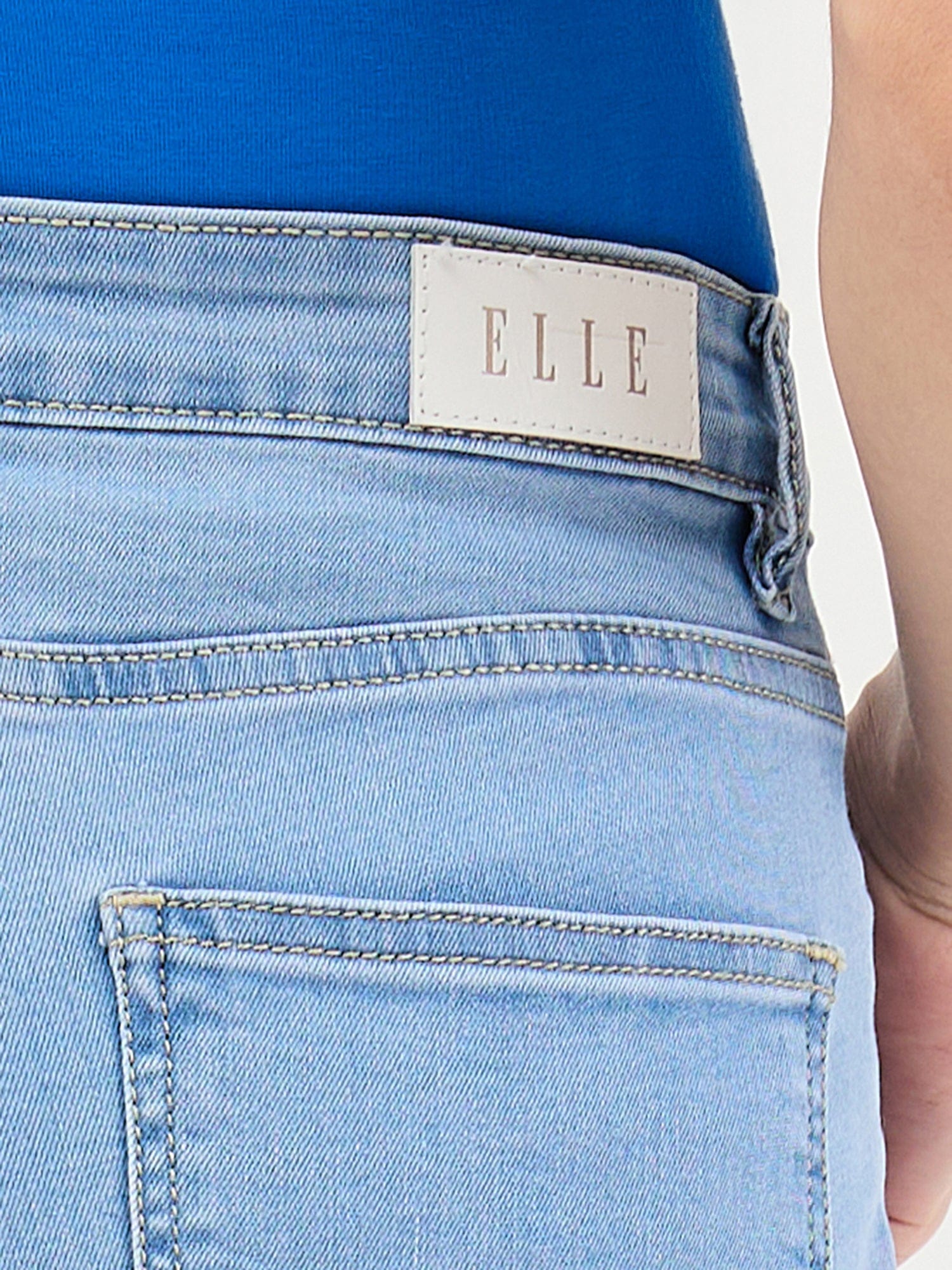 Elle Women Blue Bootcut Fit Solid Jeans