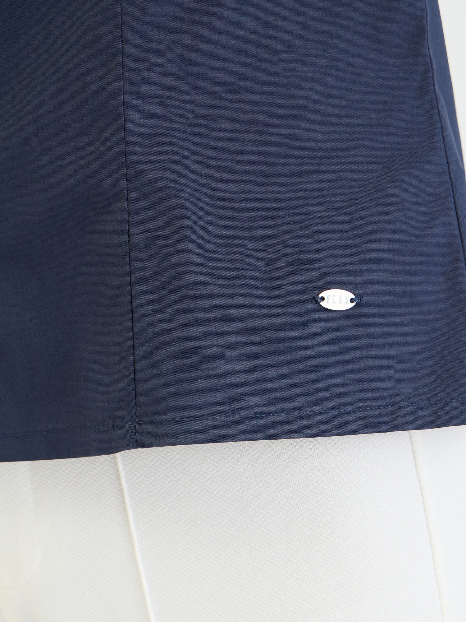 Elle Women Blue Embroidered Boat Neck Top