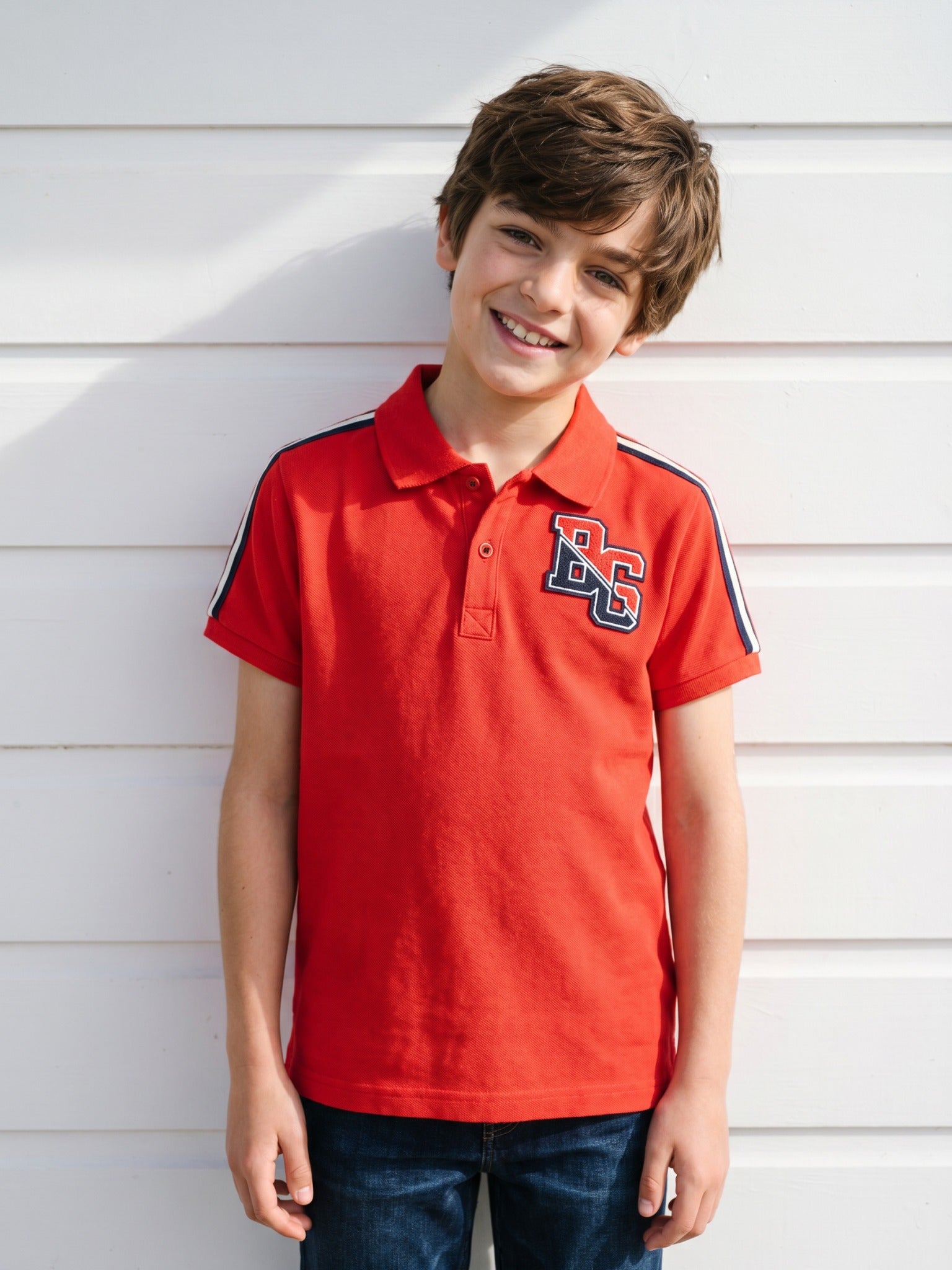 Blue Giraffe Kids Red Solid Polo Tshirt