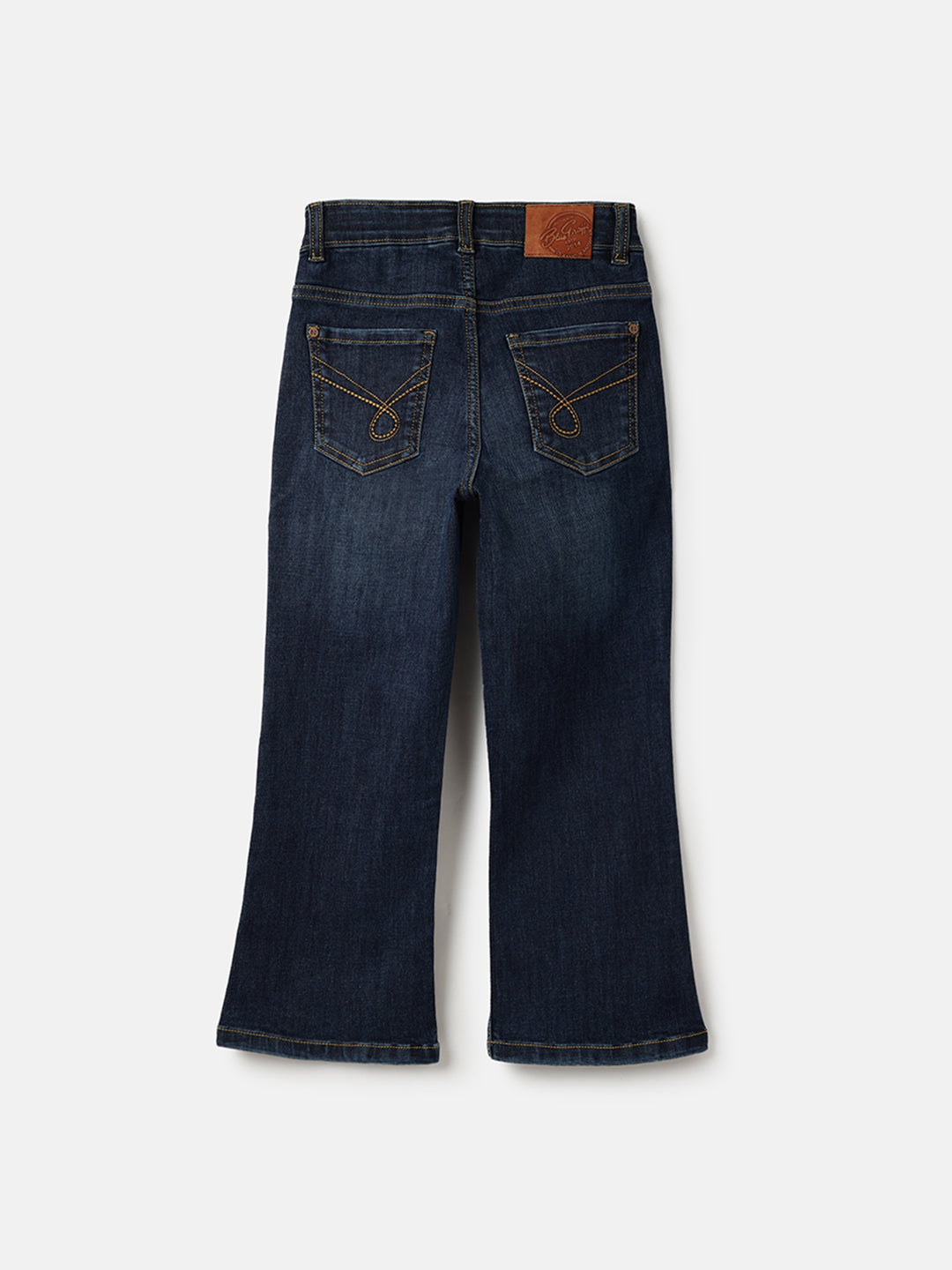 Blue Giraffe Boys Blue Bootcut Fit Solid Jeans