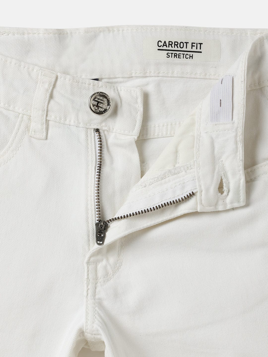 Blue Giraffe Boys White Carrot Fit Solid Jeans