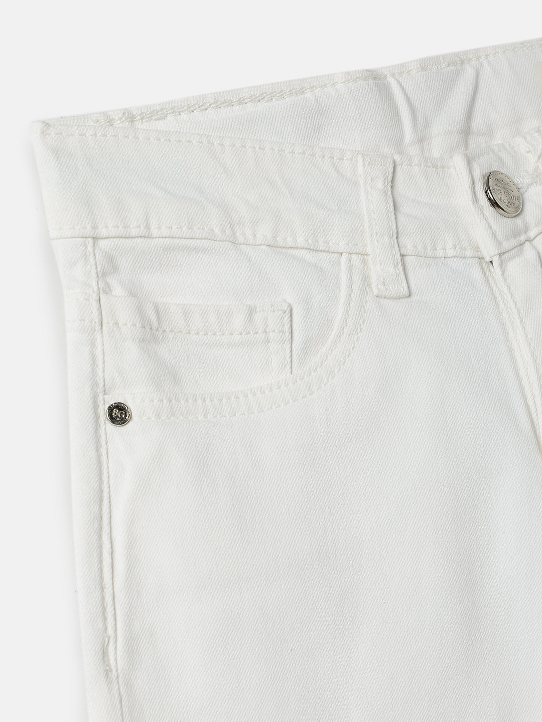 Blue Giraffe Boys White Carrot Fit Solid Jeans