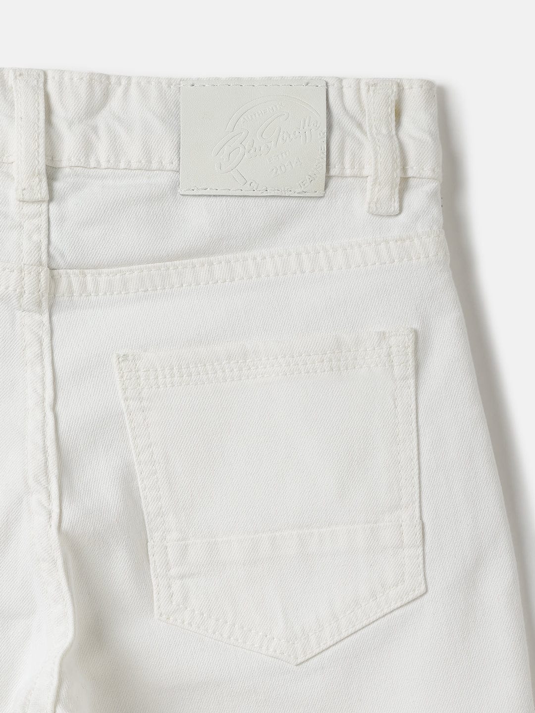 Blue Giraffe Boys White Carrot Fit Solid Jeans