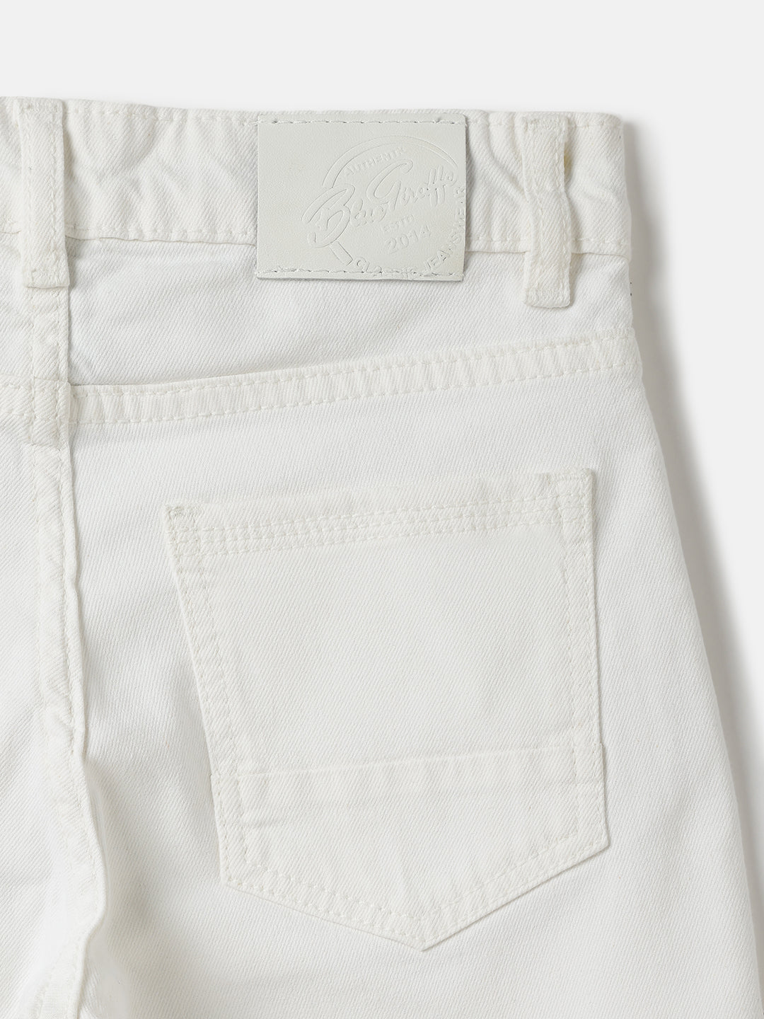 Blue Giraffe Boys White Carrot Fit Solid Jeans