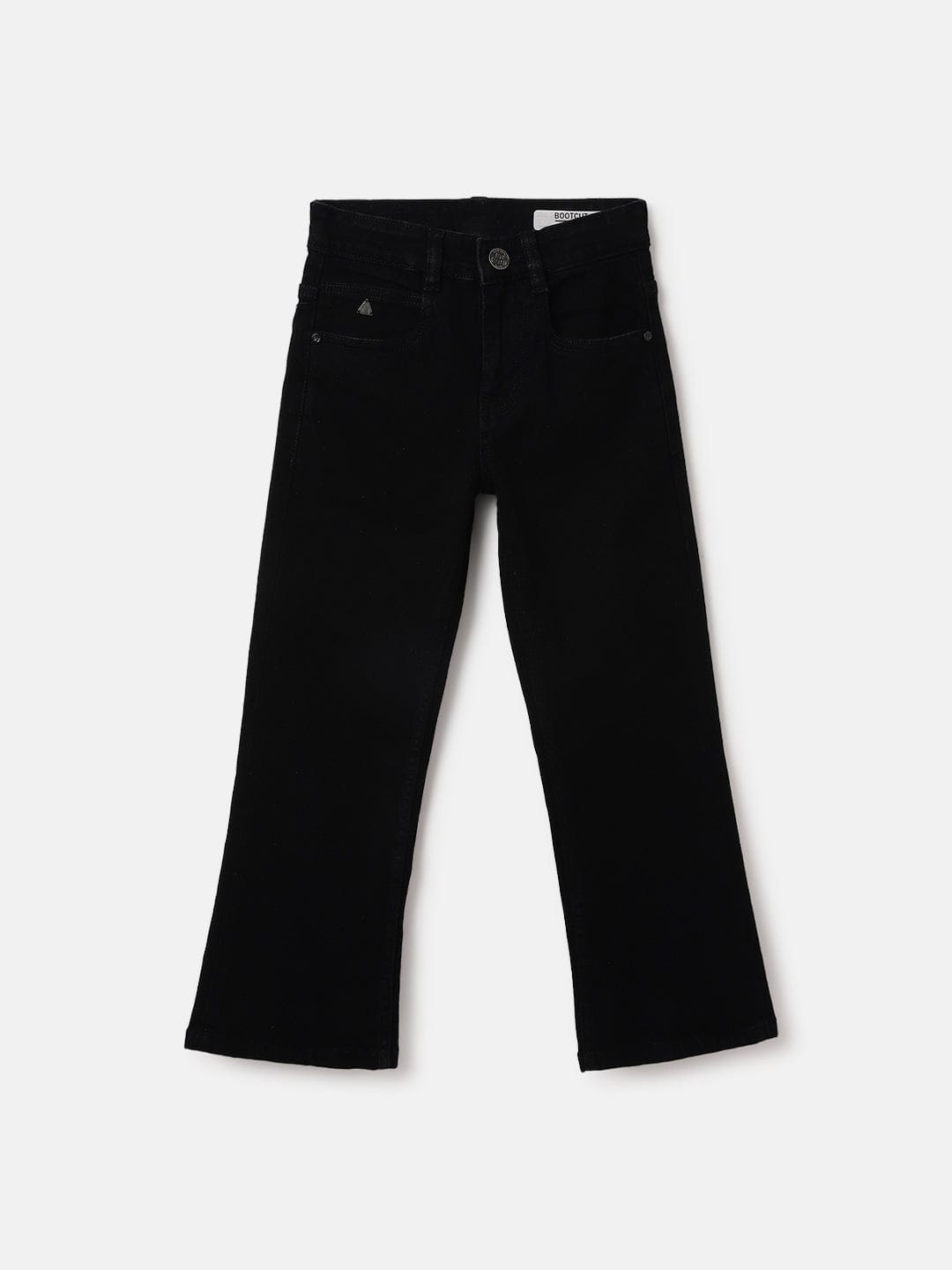 Blue Giraffe Kids Black Bootcut Fit Solid Jeans