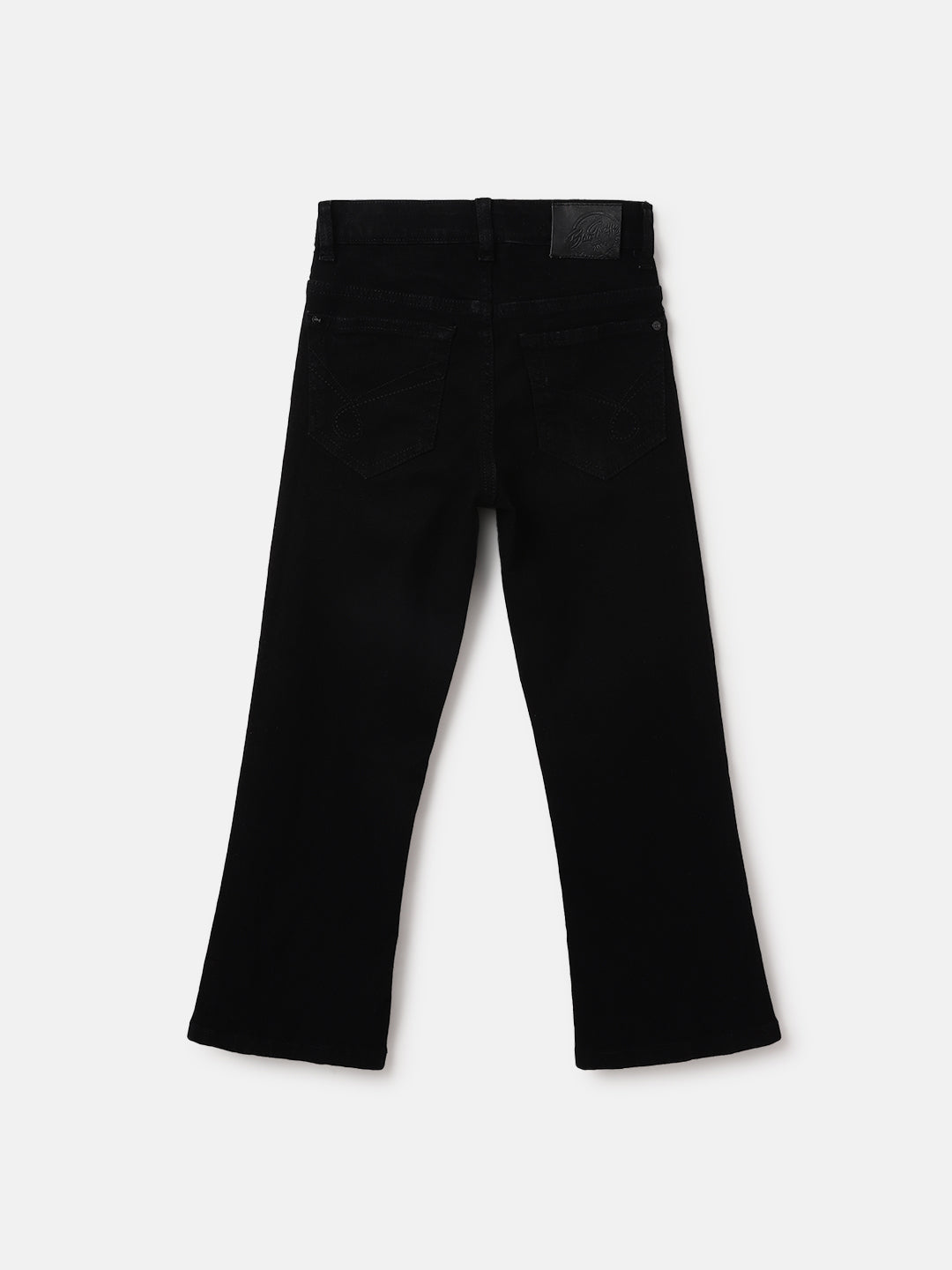 Blue Giraffe Kids Black Bootcut Fit Solid Jeans