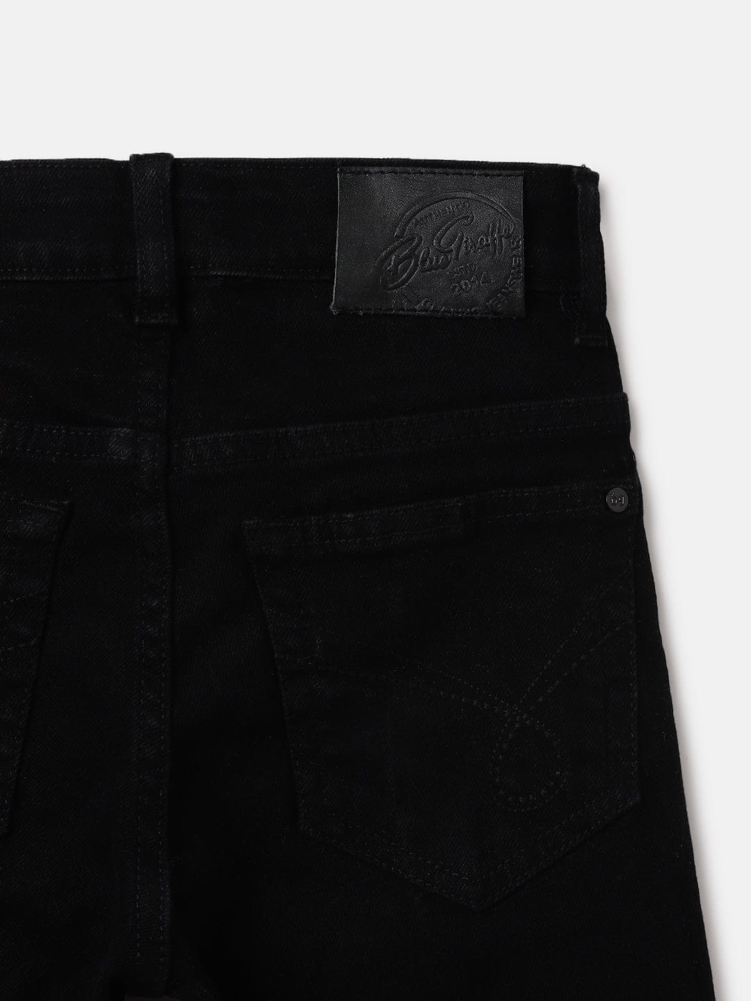 Blue Giraffe Kids Black Bootcut Fit Solid Jeans