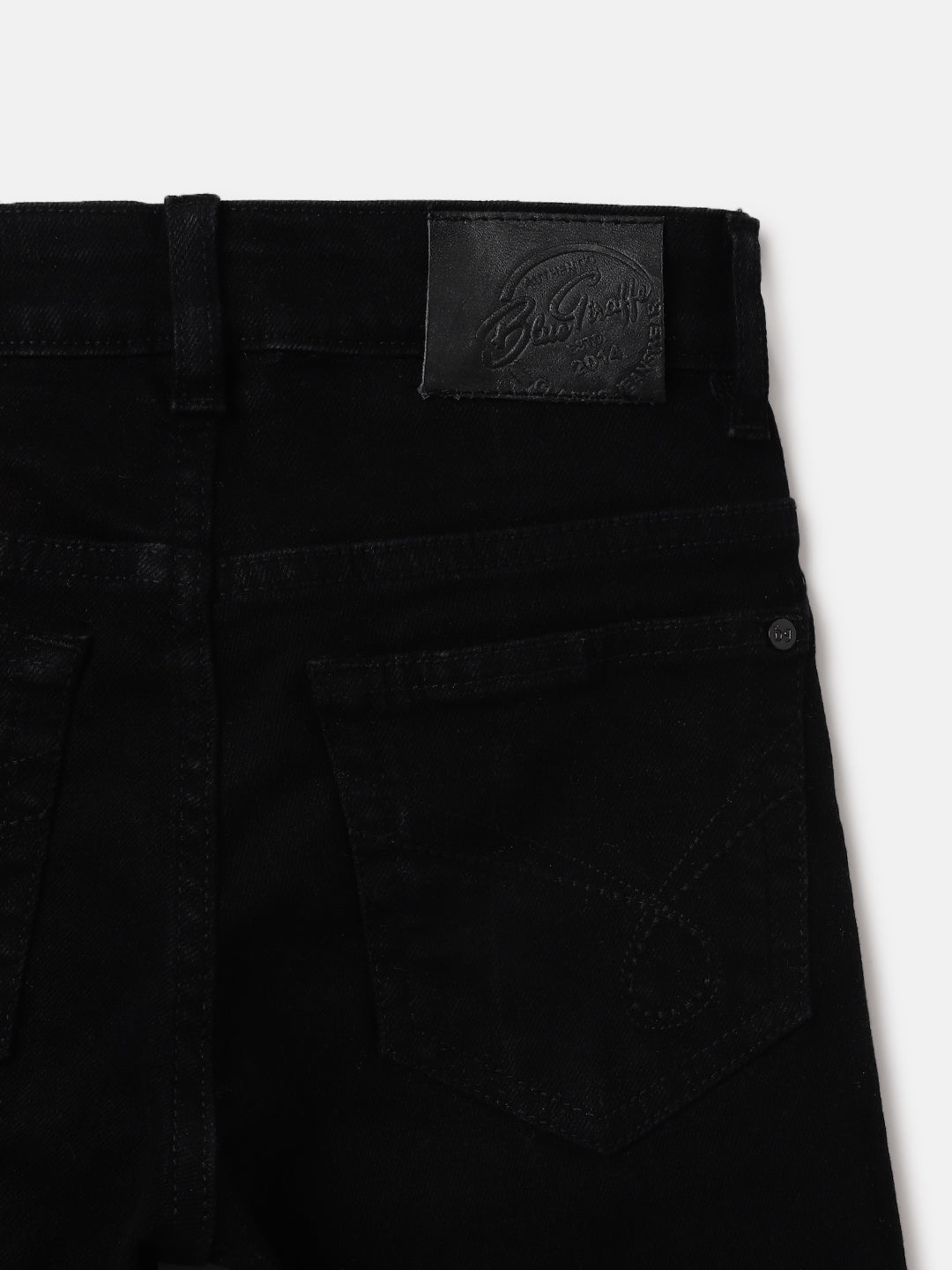 Blue Giraffe Kids Black Bootcut Fit Solid Jeans