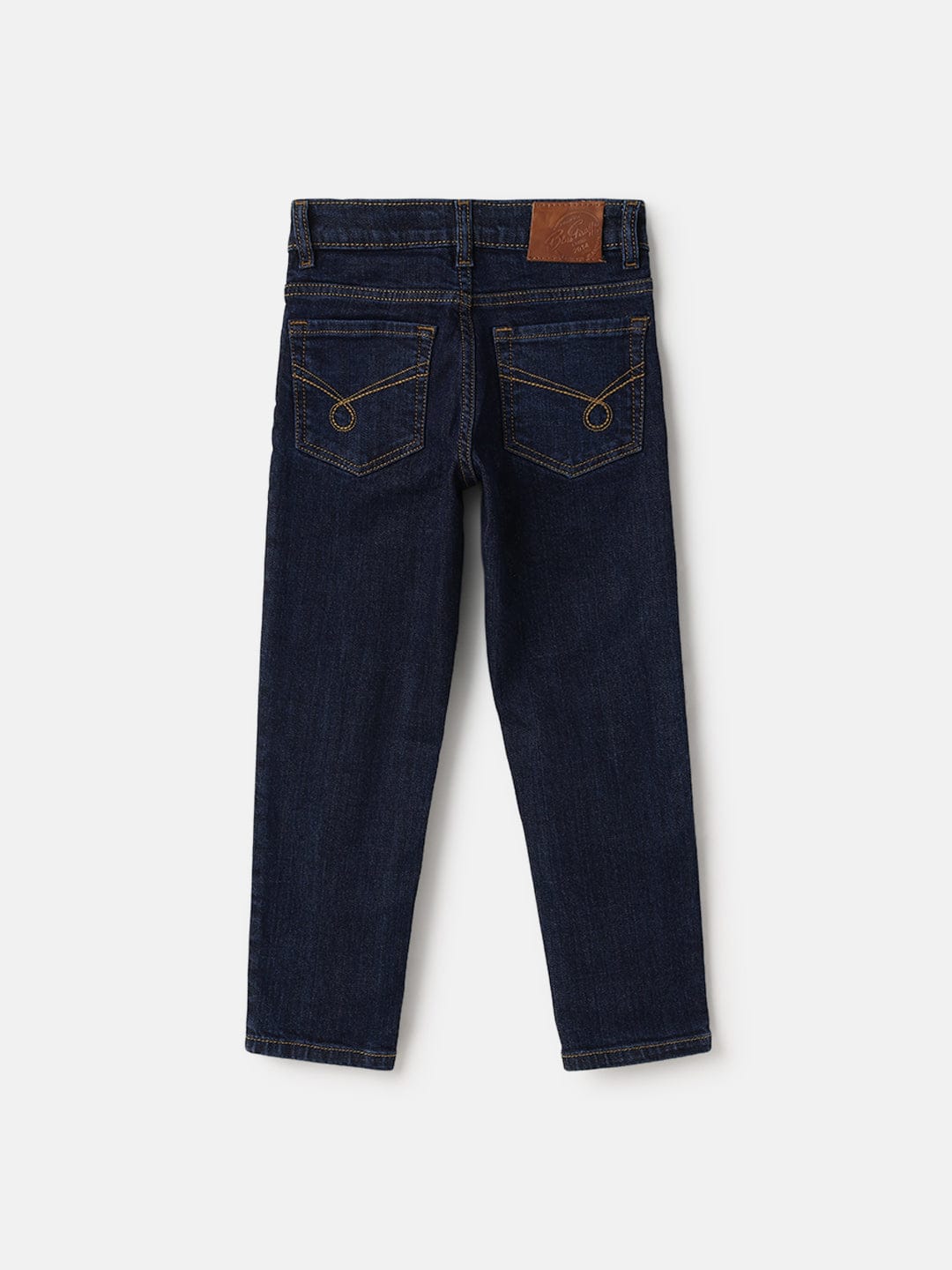 Blue Giraffe Kids Blue Straight Fit Solid Jeans