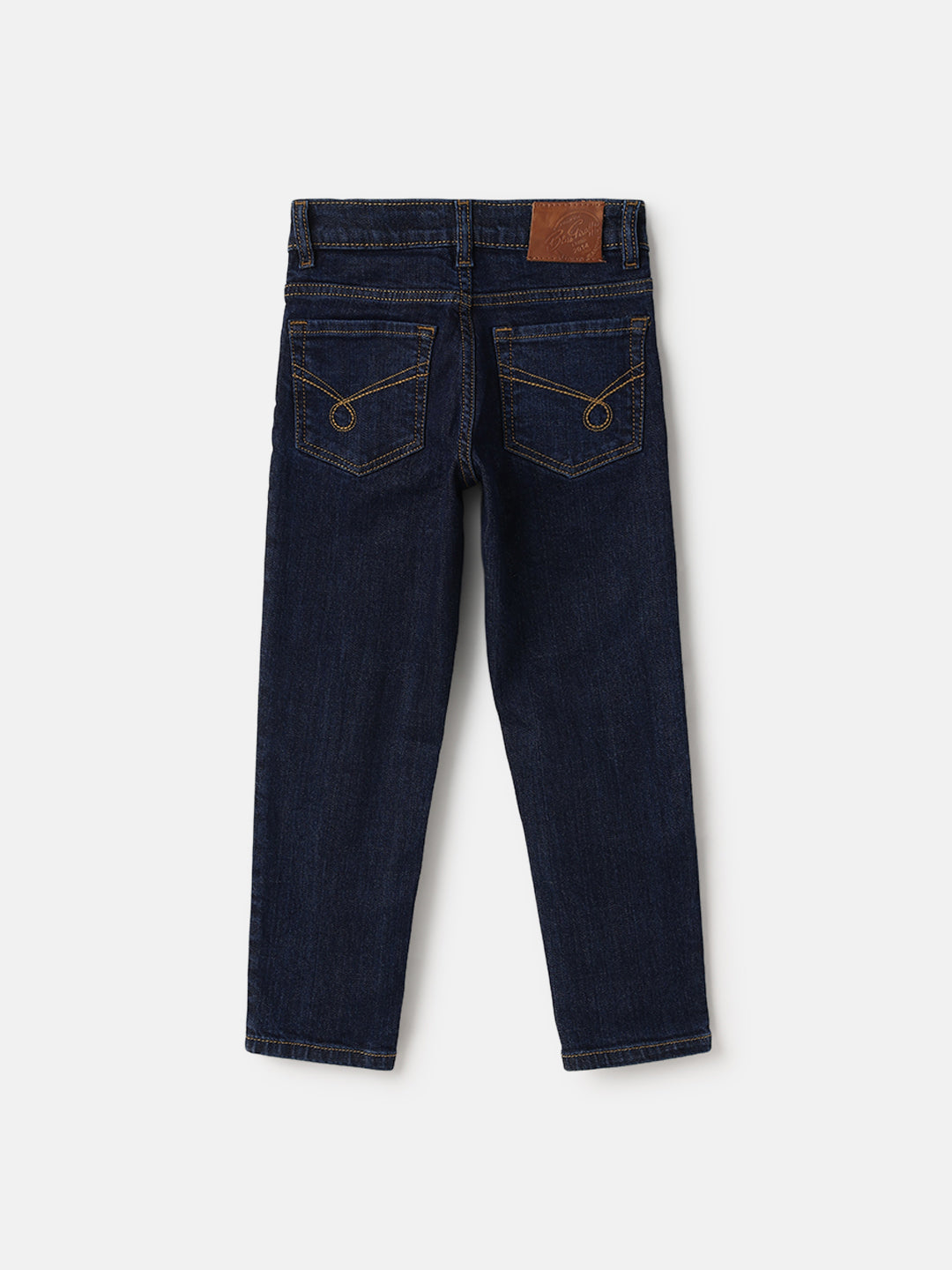 Blue Giraffe Kids Blue Straight Fit Solid Jeans