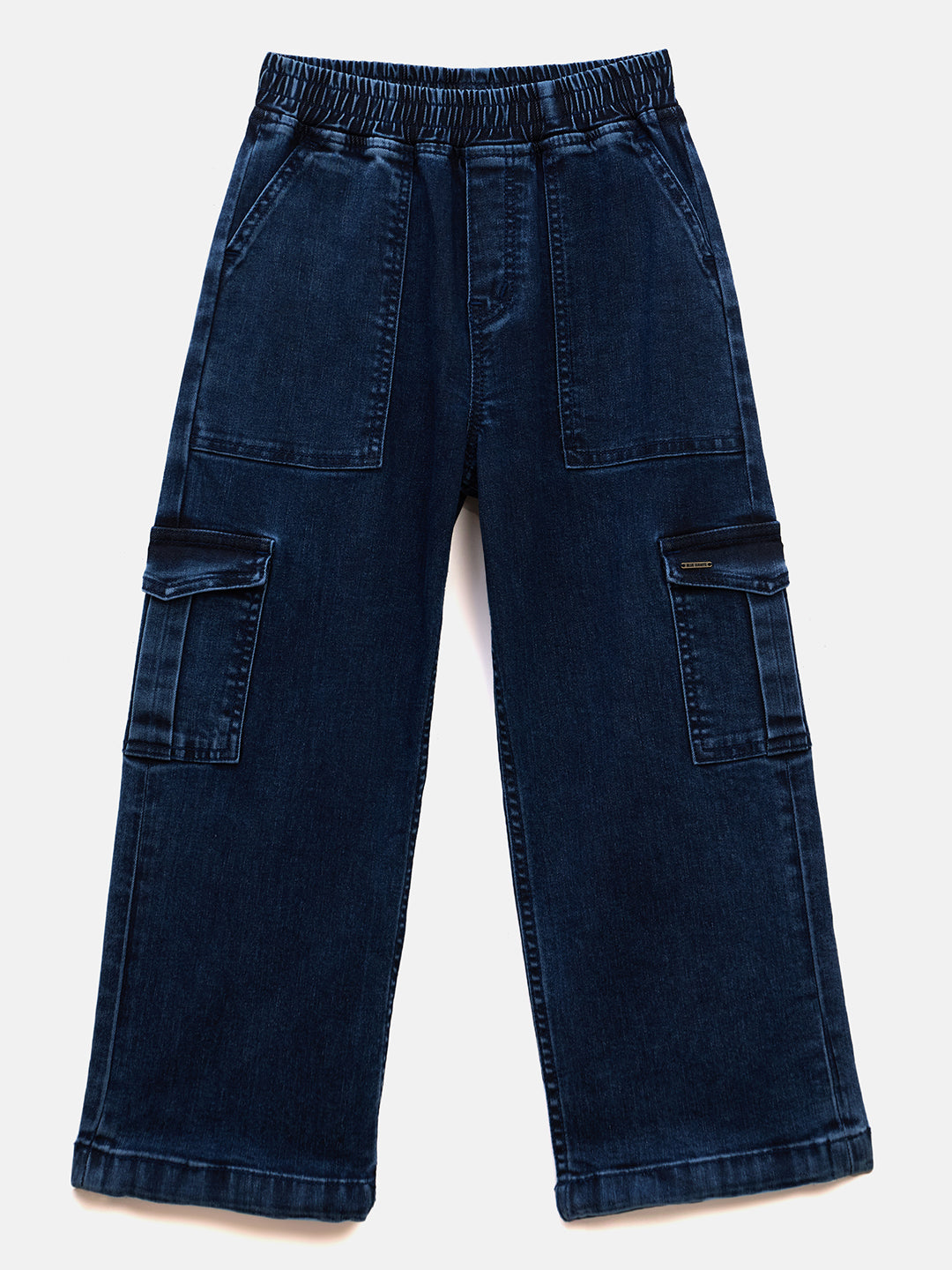 Blue Giraffe Boys Blue Relaxed Fit Solid Jeans