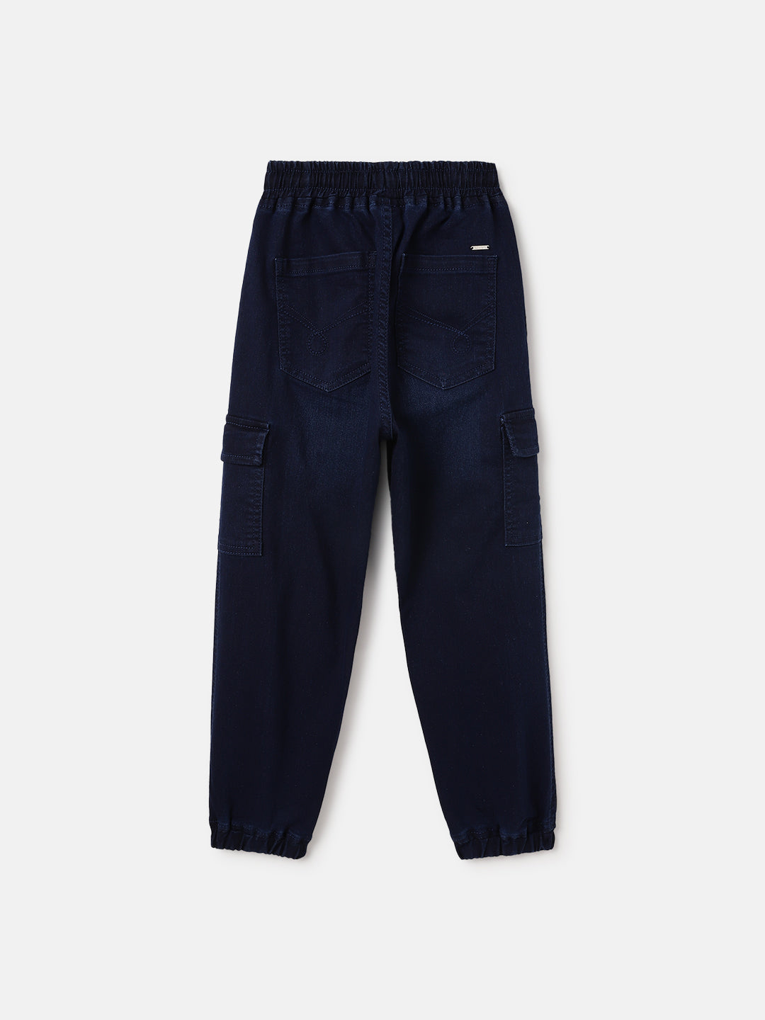 Blue Giraffe Kids Blue Jogger Fit Solid Jeans