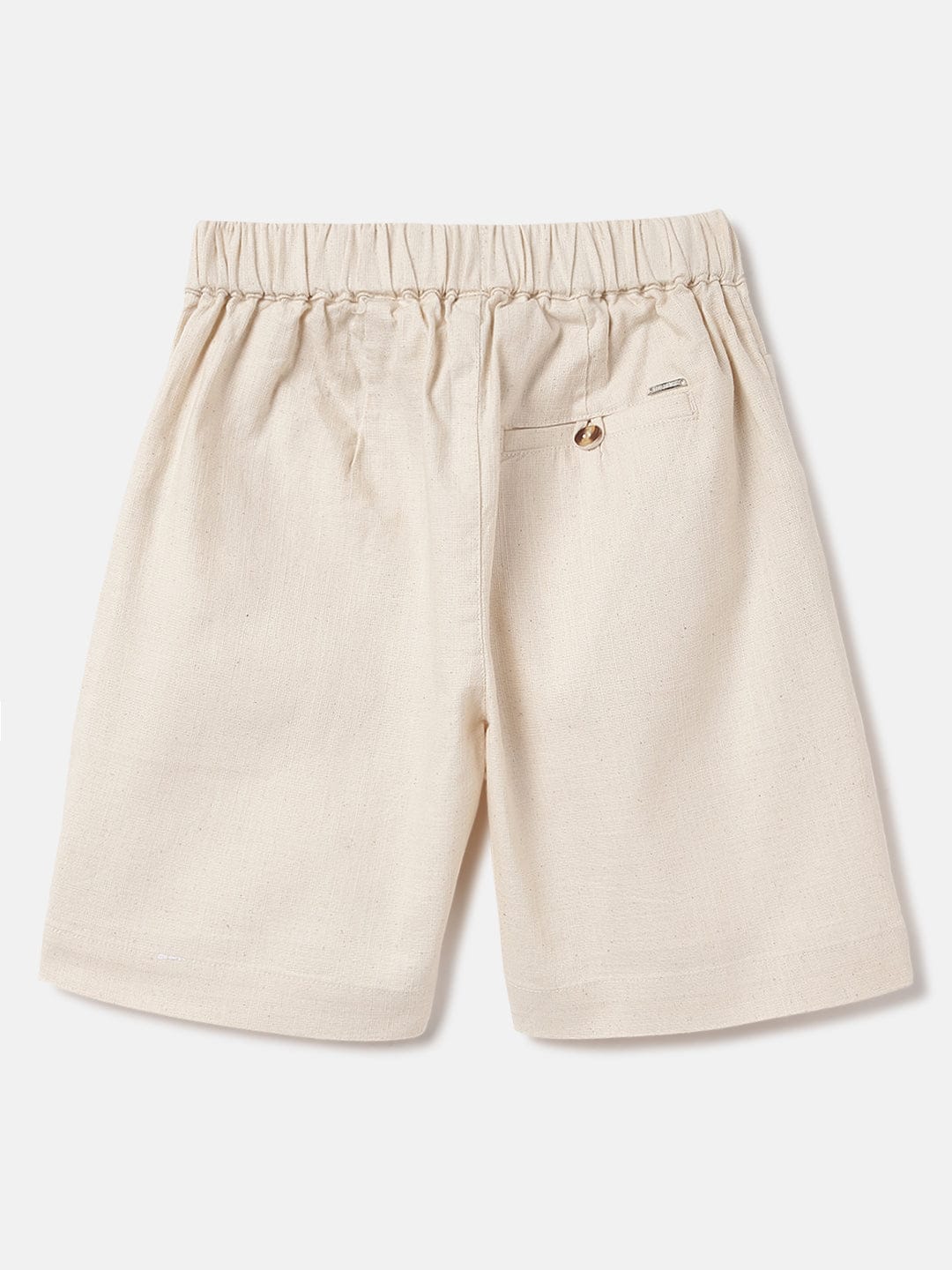 Blue Giraffe Kids Cream Regular Fit Solid Shorts