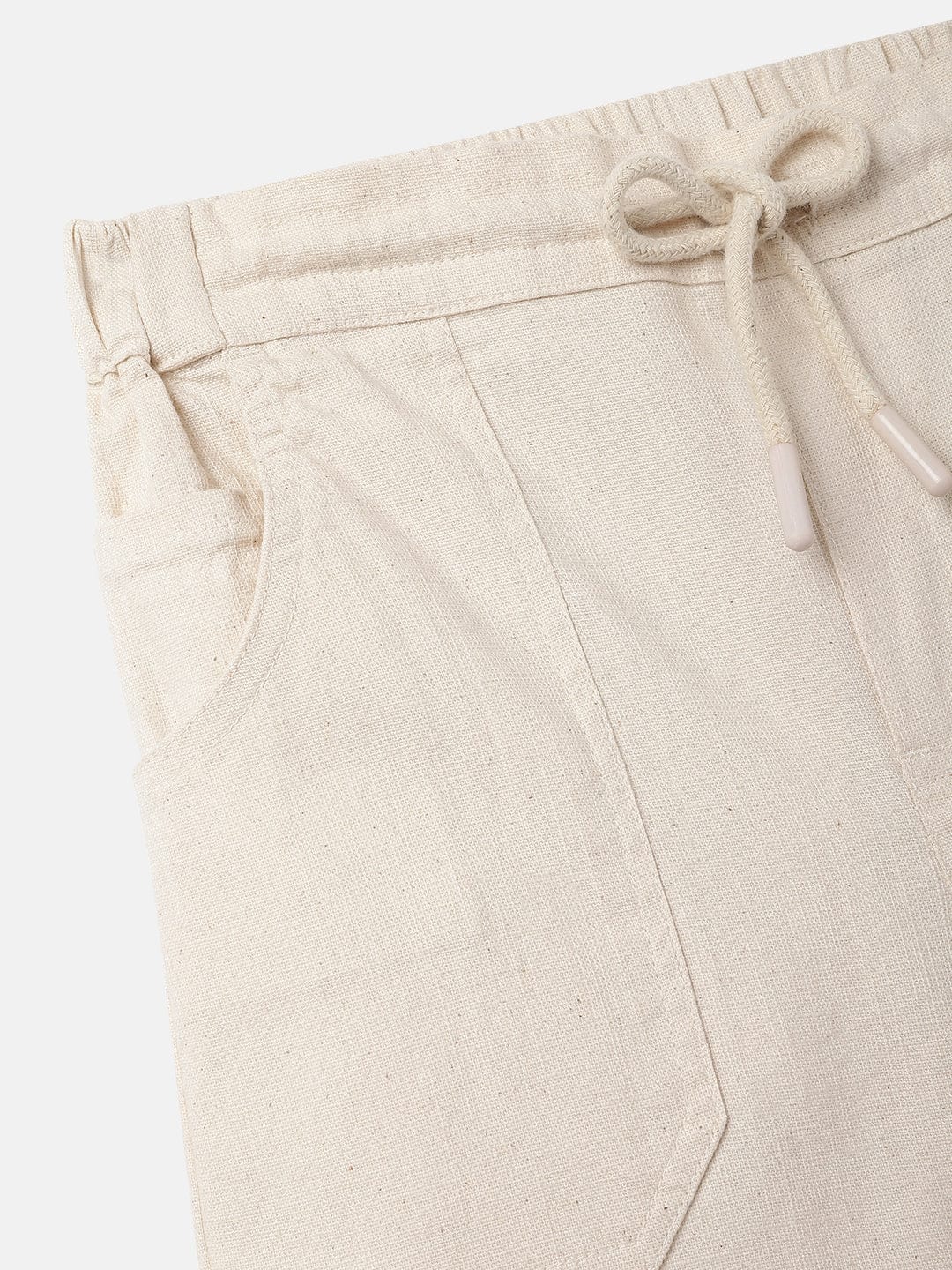 Blue Giraffe Kids Cream Regular Fit Solid Shorts