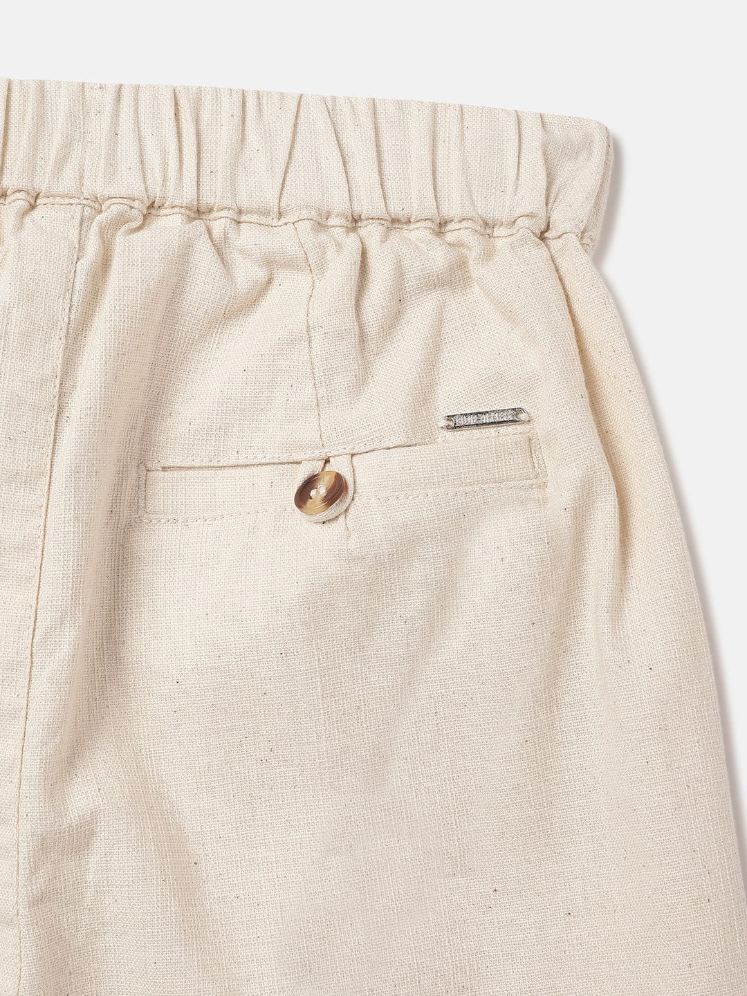 Blue Giraffe Kids Cream Regular Fit Solid Shorts