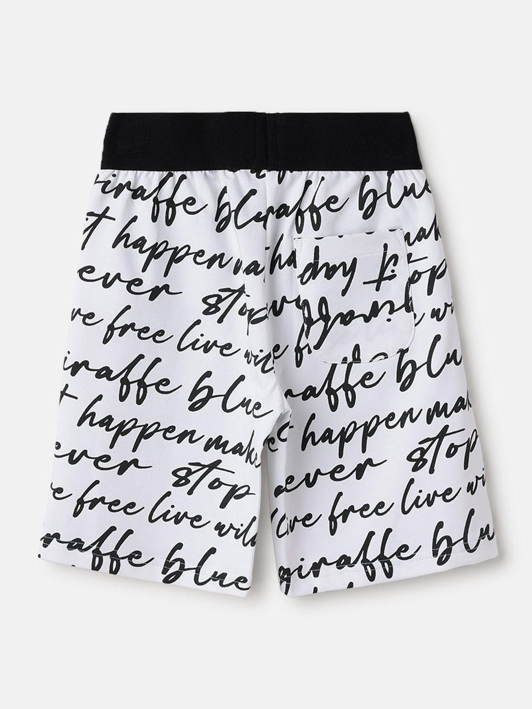 Blue Giraffe Kids Black Regular Fit Printed Shorts