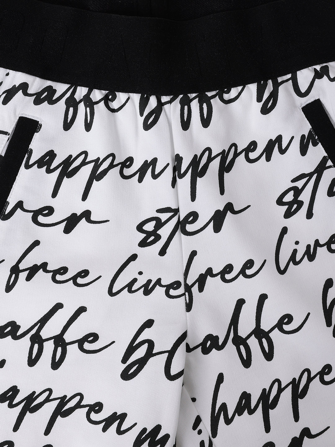 Blue Giraffe Kids Black Regular Fit Printed Shorts