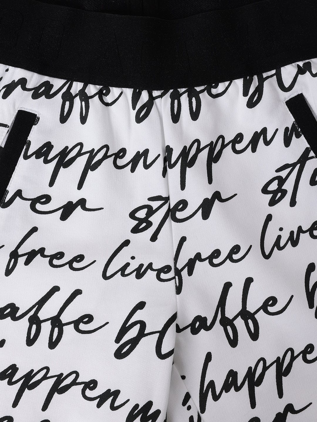 Blue Giraffe Kids Black Regular Fit Printed Shorts