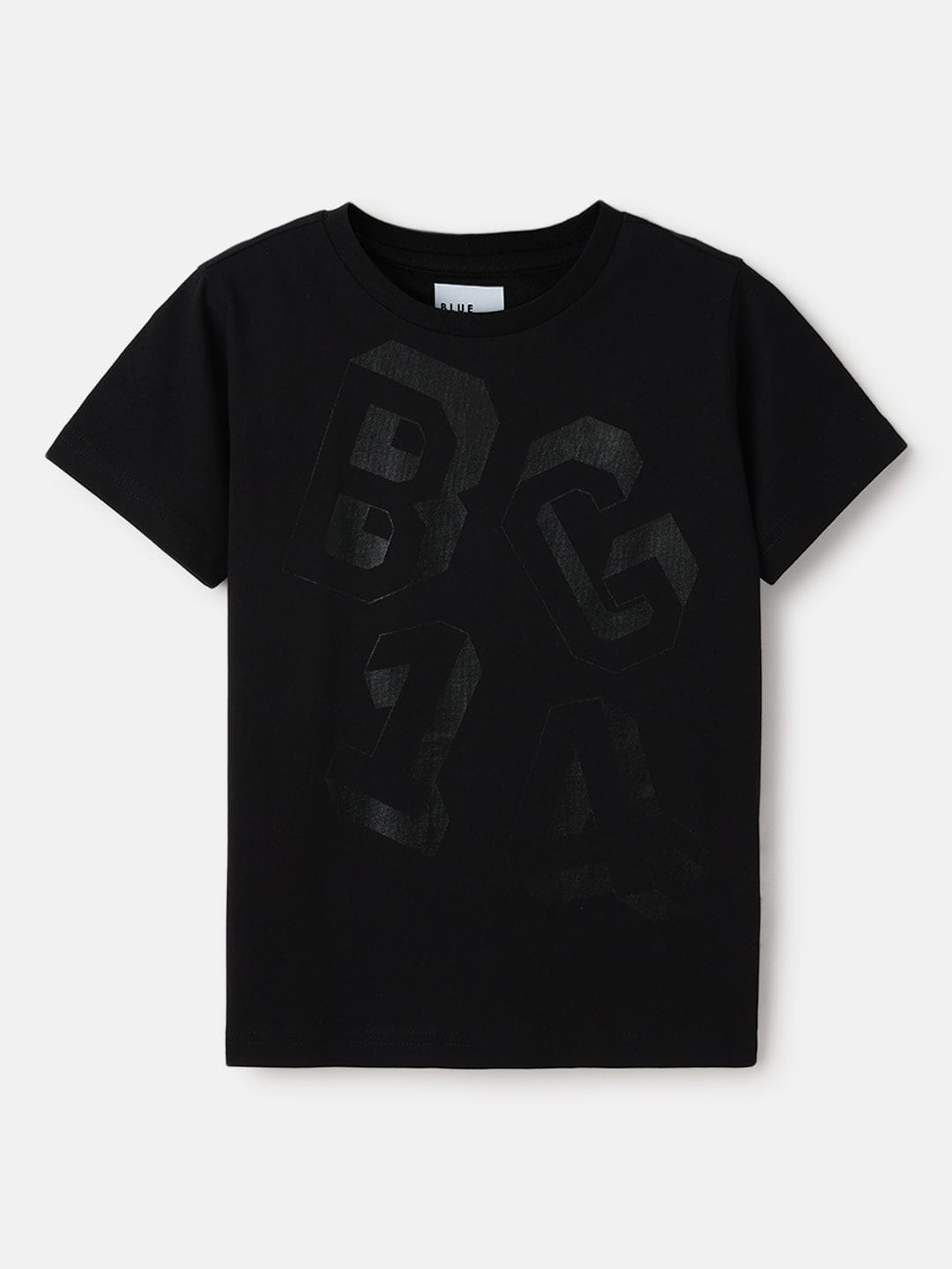 Blue Giraffe Kids Black Regular Fit Printed Tshirt