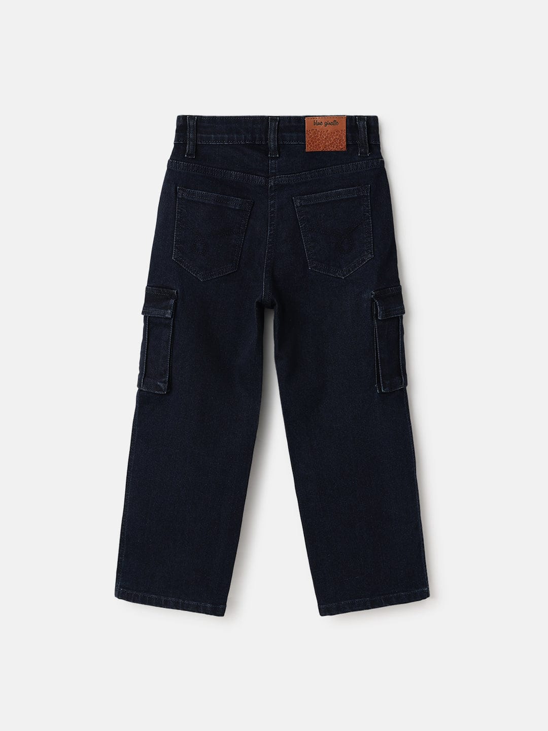 Blue Giraffe Kids Blue Straight Fit Solid Jeans