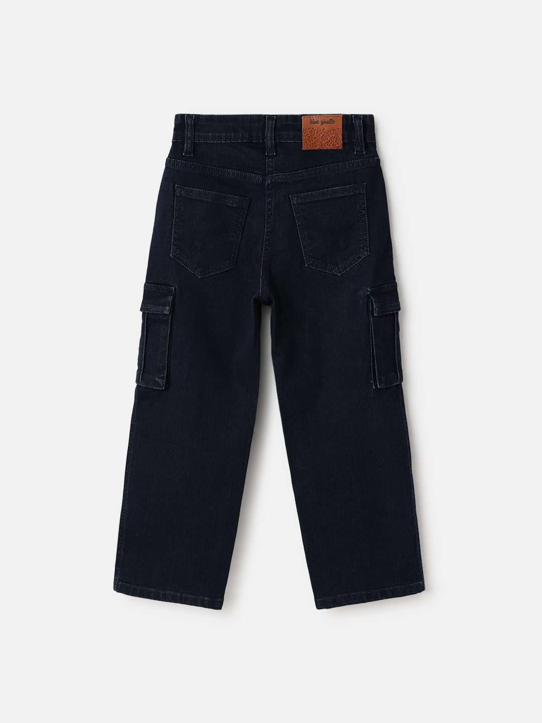 Blue Giraffe Kids Blue Straight Fit Solid Jeans