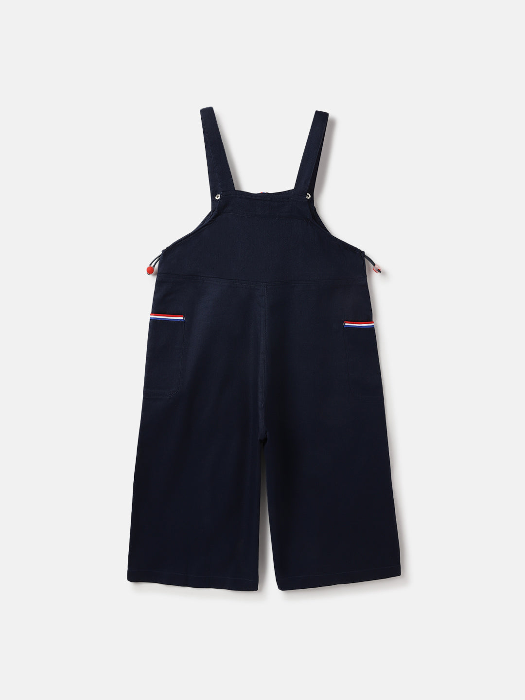 Elle Kids Blue Solid Square Neck Jumpsuit