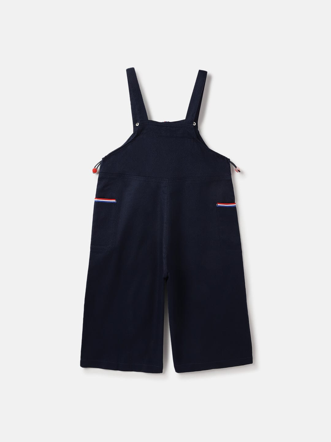 Elle Kids Blue Solid Square Neck Jumpsuit