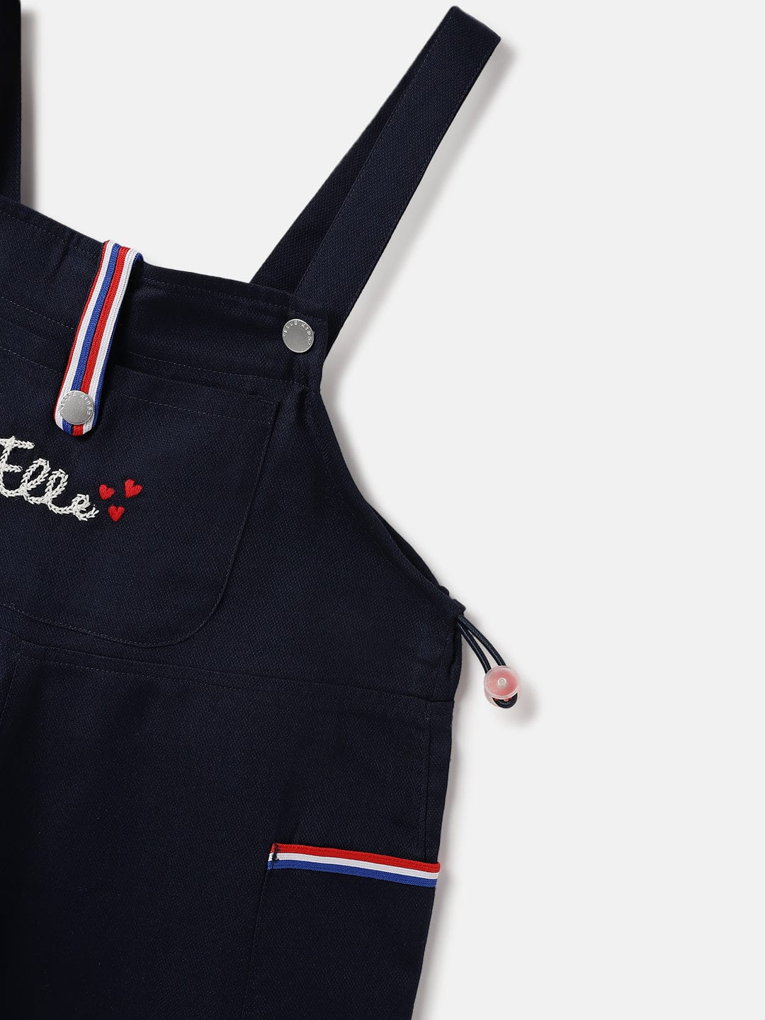 Elle Kids Blue Solid Square Neck Jumpsuit