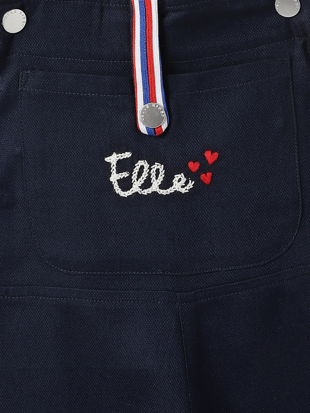 Elle Kids Blue Solid Square Neck Jumpsuit