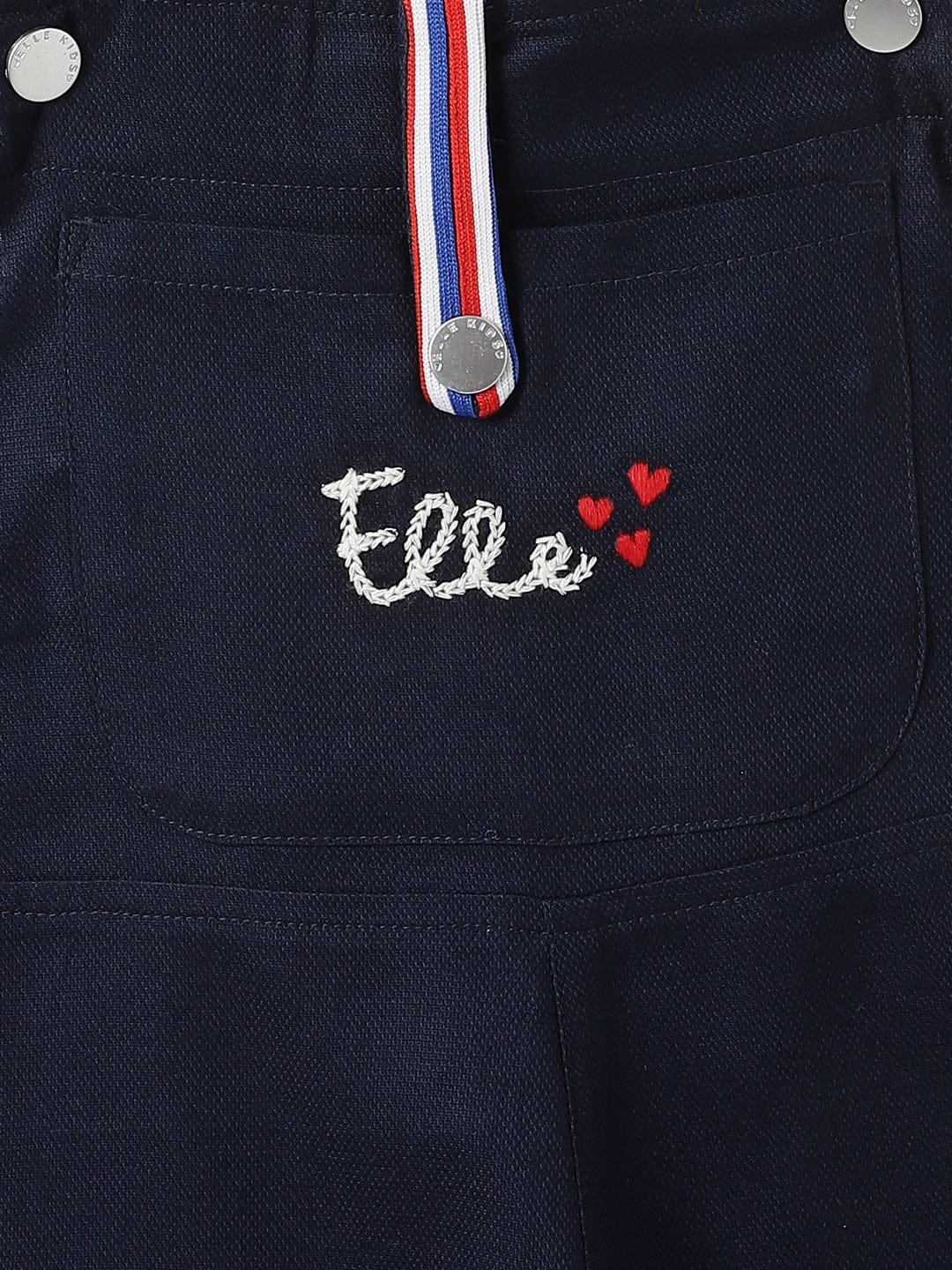 Elle Kids Blue Solid Square Neck Jumpsuit