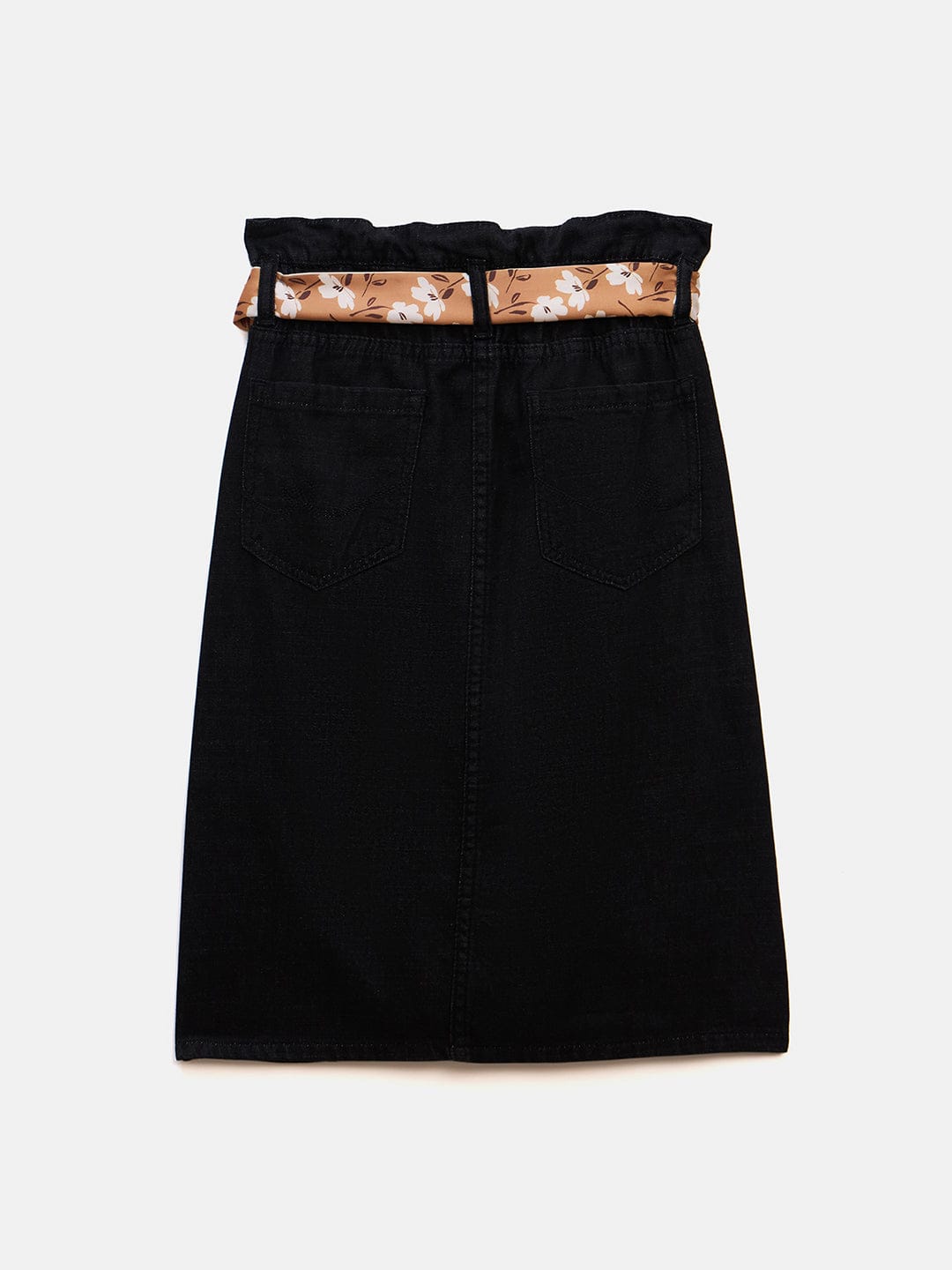 Elle Kids Black A Line Solid Skirt